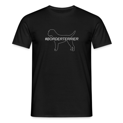 Border Terrier - Hashtag | Männer T-Shirt - Schwarz