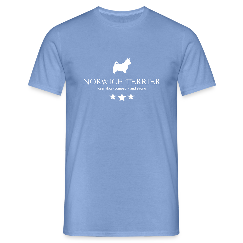 Norwich Terrier - Keen dog, compact and strong... | Männer T-Shirt - carolina blue