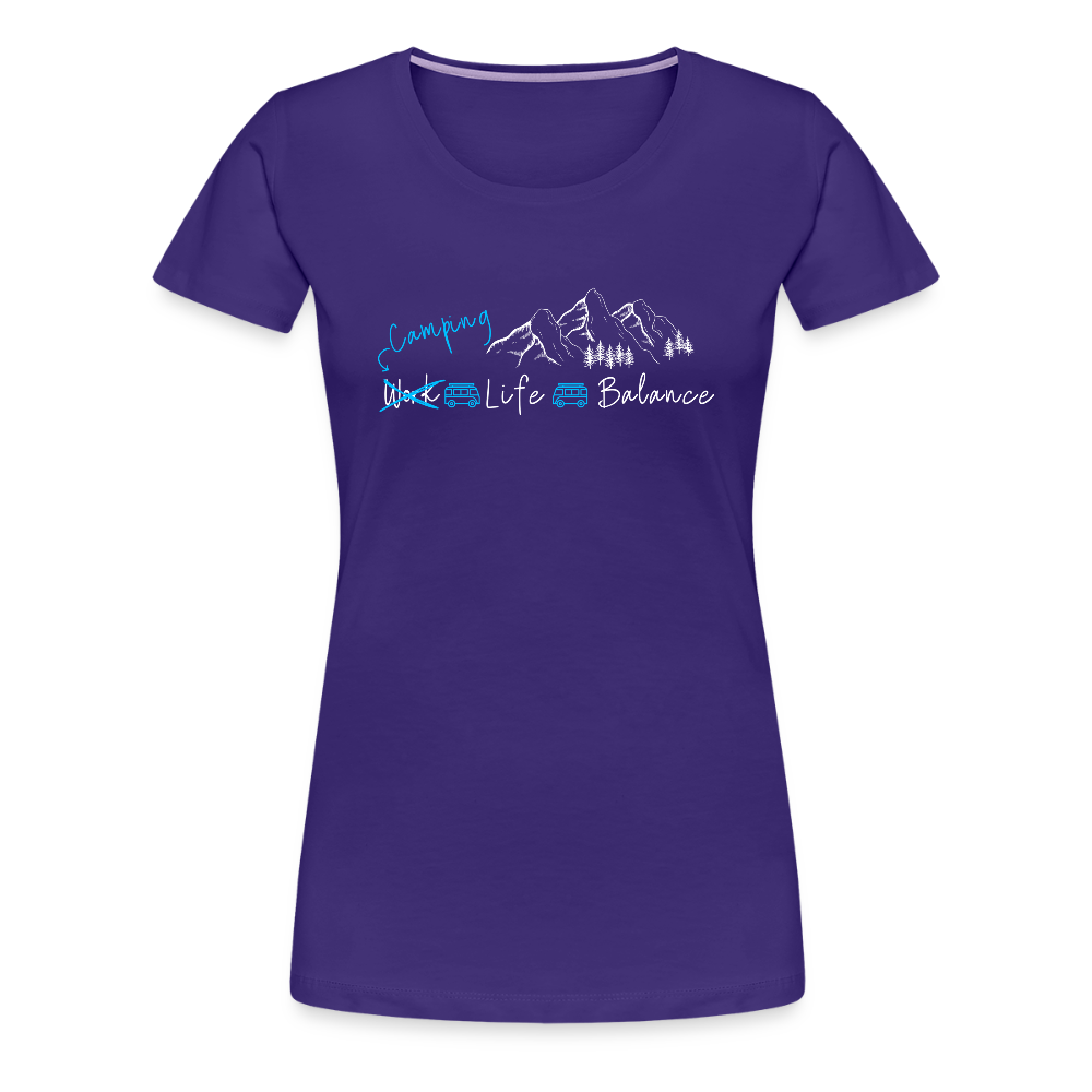 Women’s Premium T-Shirt - Camping Life Balance - Lila