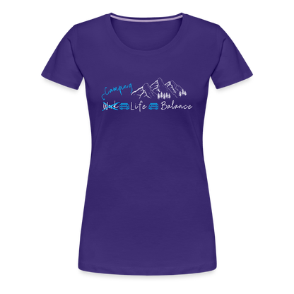Women’s Premium T-Shirt - Camping Life Balance - Lila