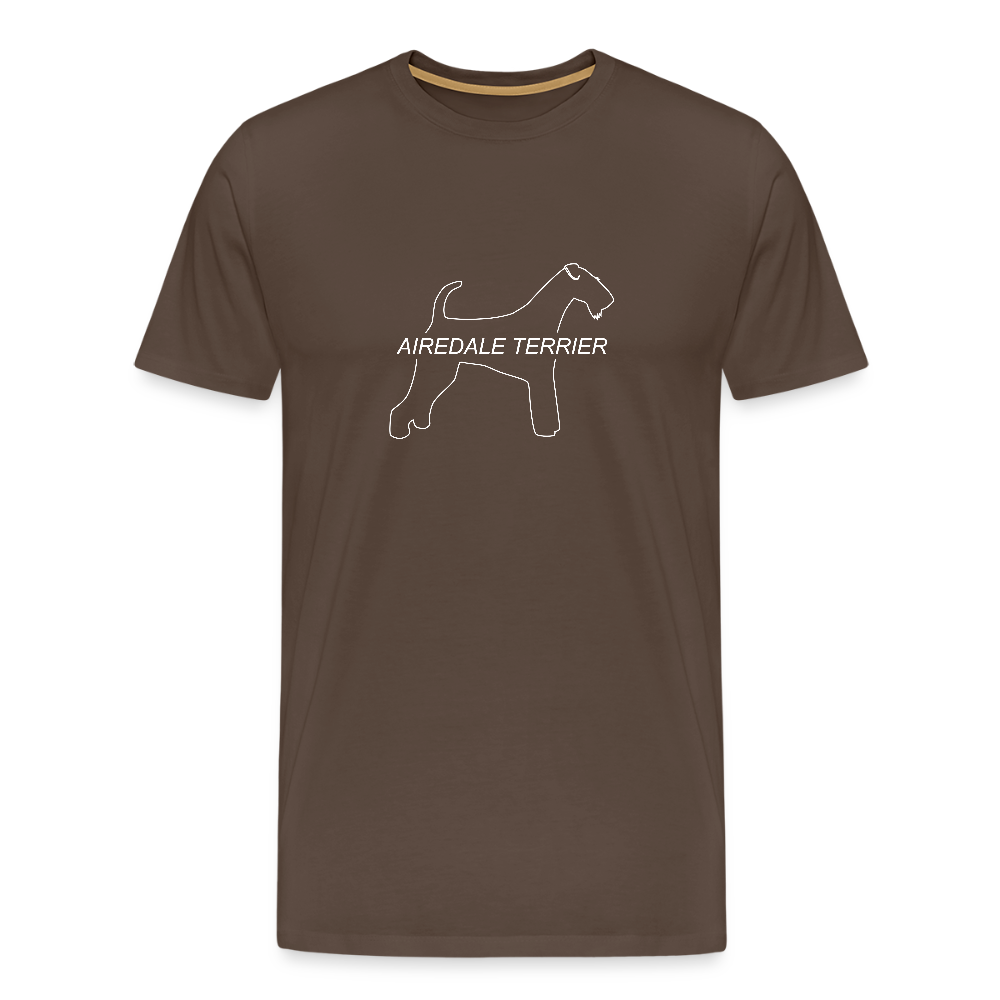 Männer Premium T-Shirt - Airedale Terrier Outline - Edelbraun