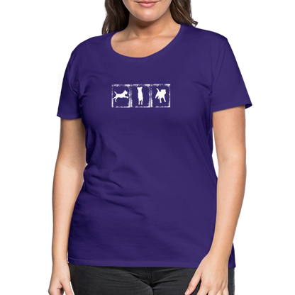 Women’s Premium T-Shirt - Border Terrier in action - Lila