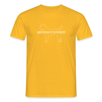 Border Terrier - Hashtag | Männer T-Shirt - Gelb