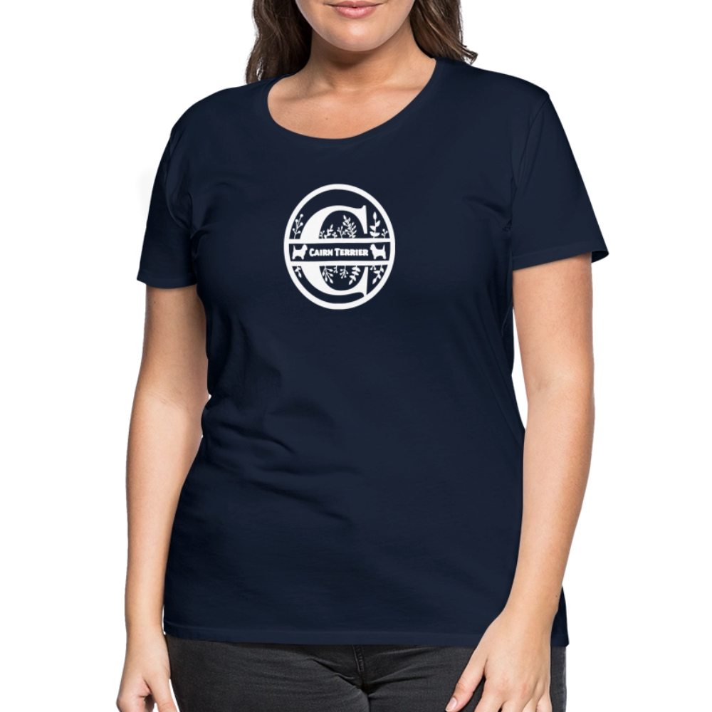 Women’s Premium T-Shirt - Cairn Terrier - Monogramm - Navy