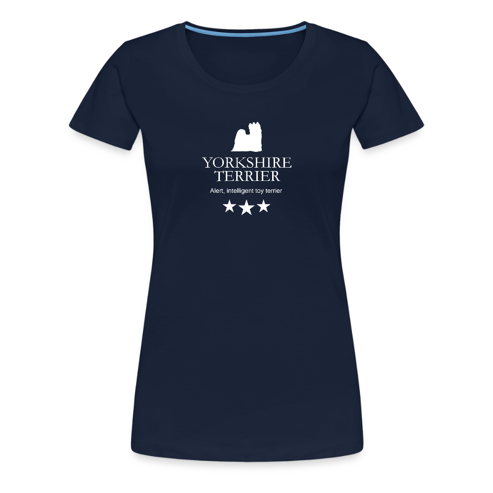 Women’s Premium T-Shirt - Yorkshire Terrier - Alert, intelligent toy terrier... - Navy
