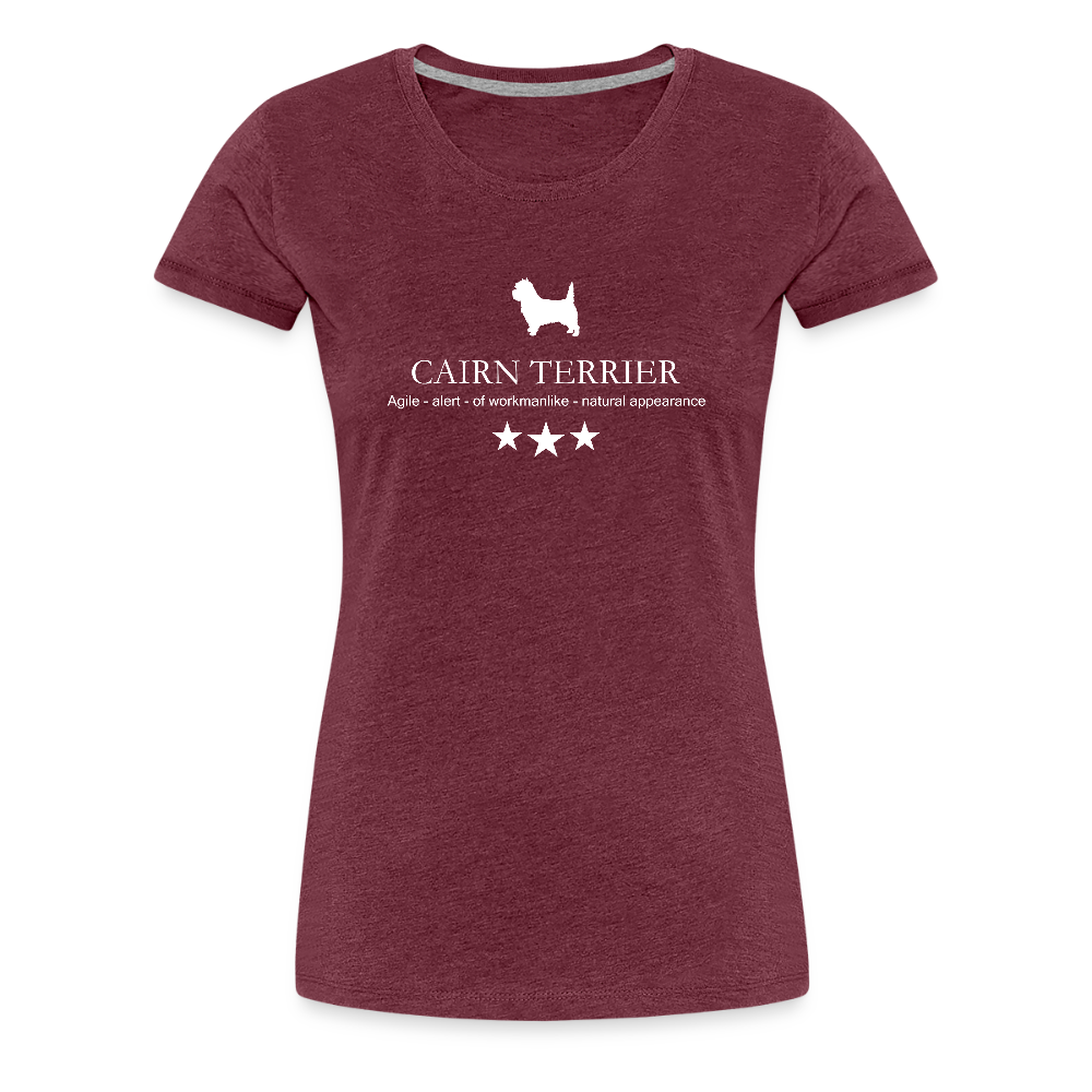 Women’s Premium T-Shirt - Cairn Terrier - Agile, alert, of workmanlinke... - Bordeauxrot meliert