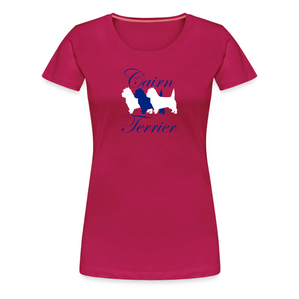 Women’s Premium T-Shirt - Cairn Terrier-Schriftzug - dunkles Pink