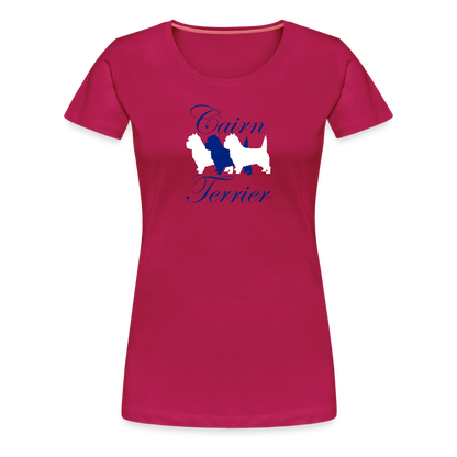 Women’s Premium T-Shirt - Cairn Terrier-Schriftzug - dunkles Pink