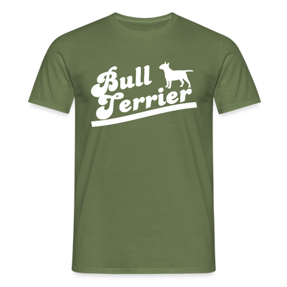 Bull Terrier-Schriftzug | Männer T-Shirt - Militärgrün