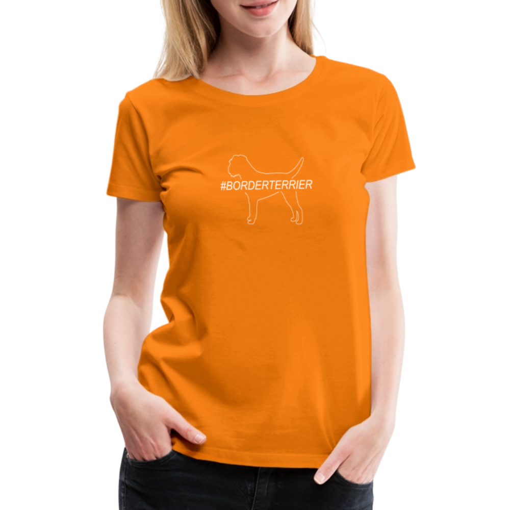 Women’s Premium T-Shirt - Border Terrier - Hashtag - Orange