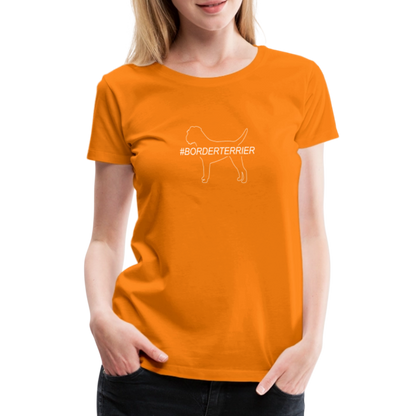 Women’s Premium T-Shirt - Border Terrier - Hashtag - Orange