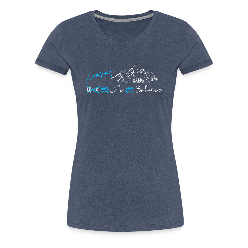 Women’s Premium T-Shirt - Camping Life Balance - Blau meliert