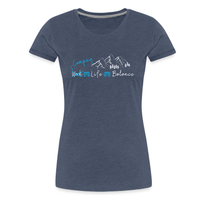 Women’s Premium T-Shirt - Camping Life Balance - Blau meliert