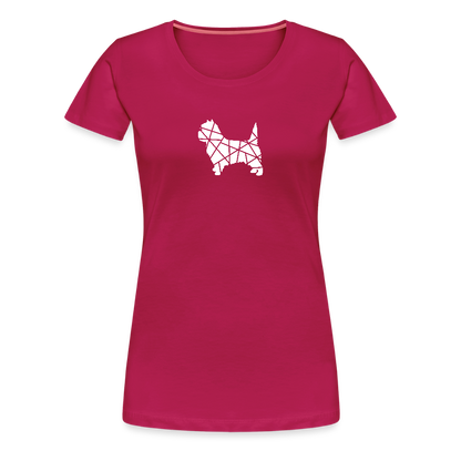 Women’s Premium T-Shirt - Cairn Terrier geometrisch - dunkles Pink