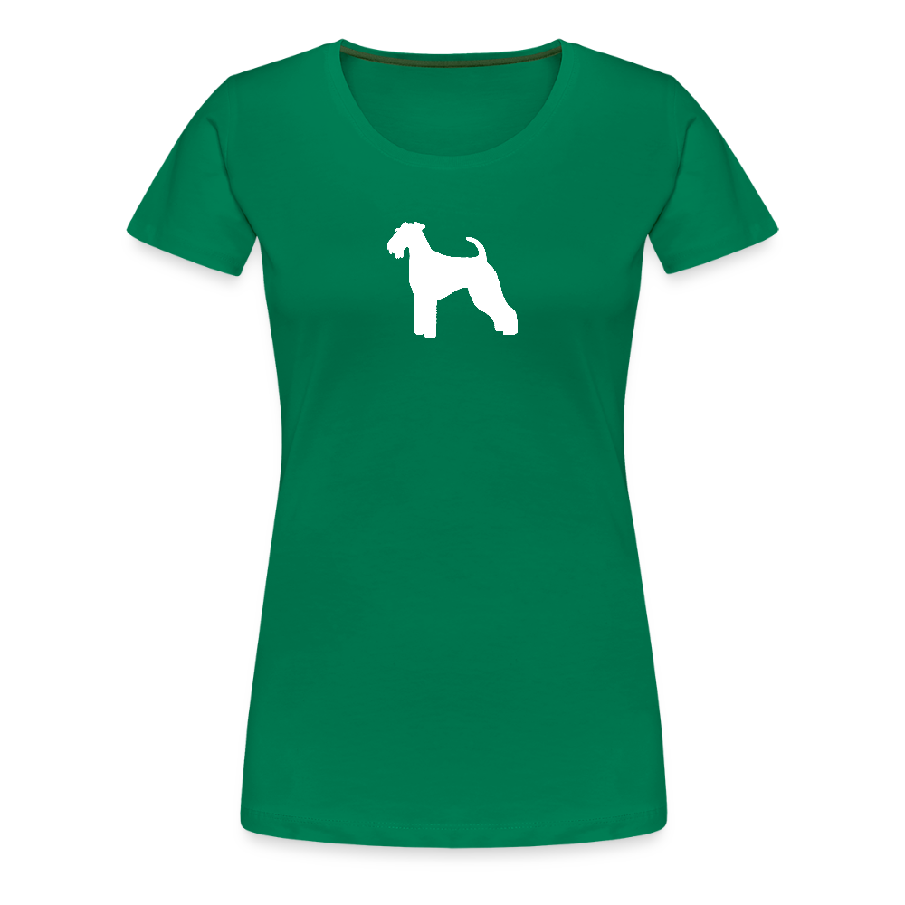 Women’s Premium T-Shirt - Airedale Terrier-Silhouette - Kelly Green