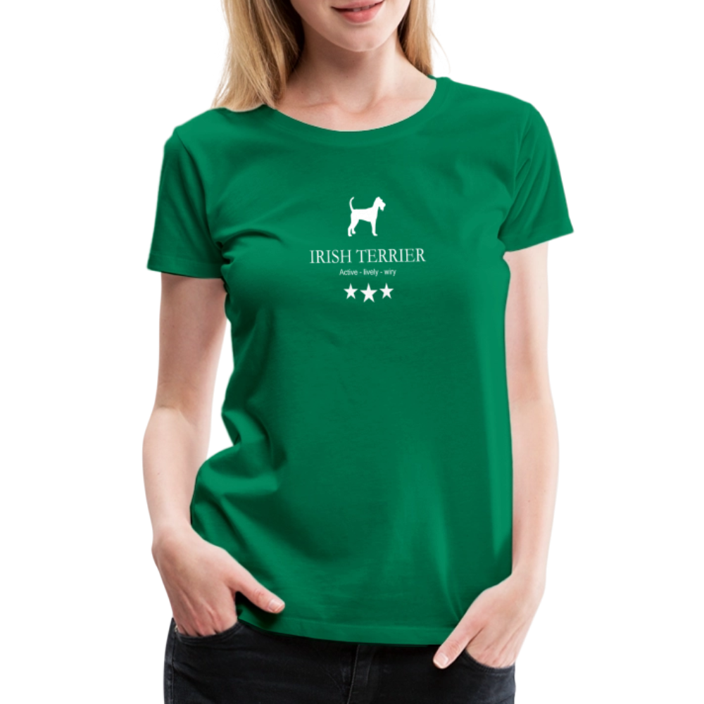 Women’s Premium T-Shirt - Irish Terrier - Active, lively, wiry... - Kelly Green