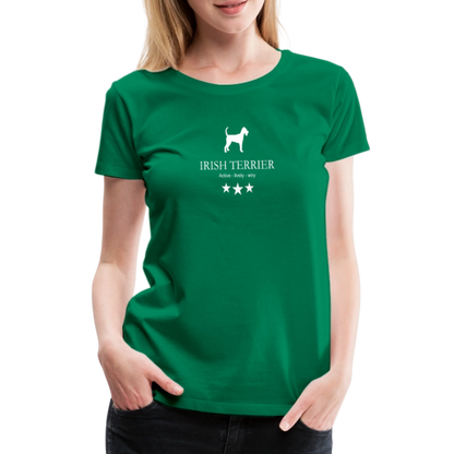 Women’s Premium T-Shirt - Irish Terrier - Active, lively, wiry... - Kelly Green