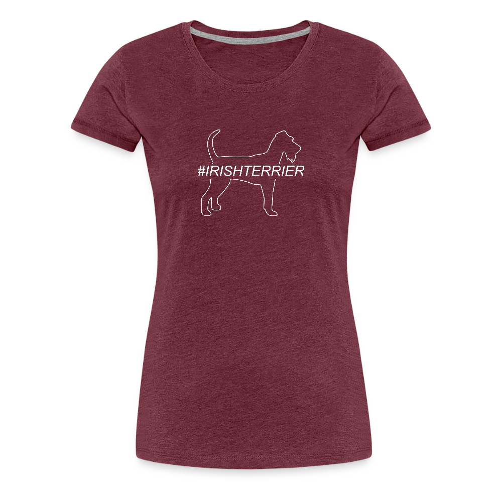 Women’s Premium T-Shirt - Irish Terrier - Hashtag - Bordeauxrot meliert