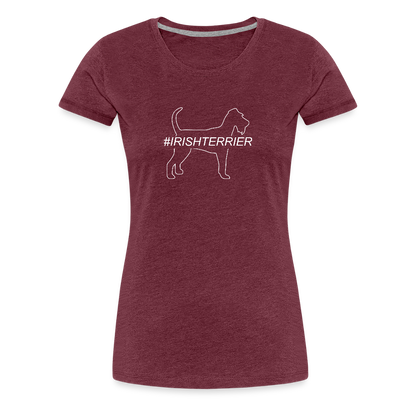 Women’s Premium T-Shirt - Irish Terrier - Hashtag - Bordeauxrot meliert