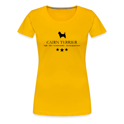 Women’s Premium T-Shirt - Cairn Terrier - Agile, alert, of workmanlinke... - Sonnengelb