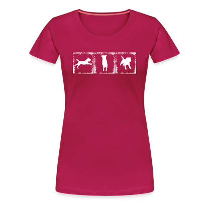 Women’s Premium T-Shirt - Border Terrier in action - dunkles Pink