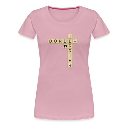 Border Terrier - Scrabble | Women’s Premium T-Shirt - Hellrosa