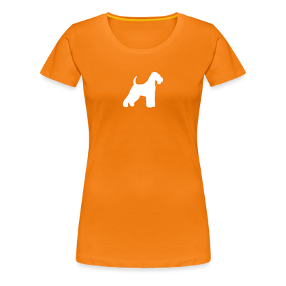 Welsh Terrier-Silhouette | Women’s Premium T-Shirt - Orange