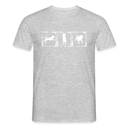 Border Terrier in action | Männer T-Shirt - Grau meliert