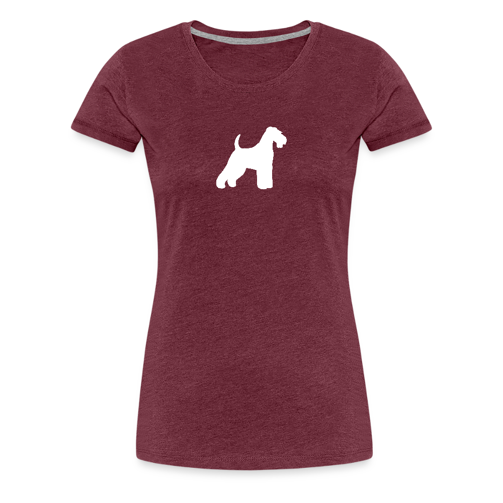 Welsh Terrier-Silhouette | Women’s Premium T-Shirt - Bordeauxrot meliert