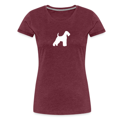 Welsh Terrier-Silhouette | Women’s Premium T-Shirt - Bordeauxrot meliert