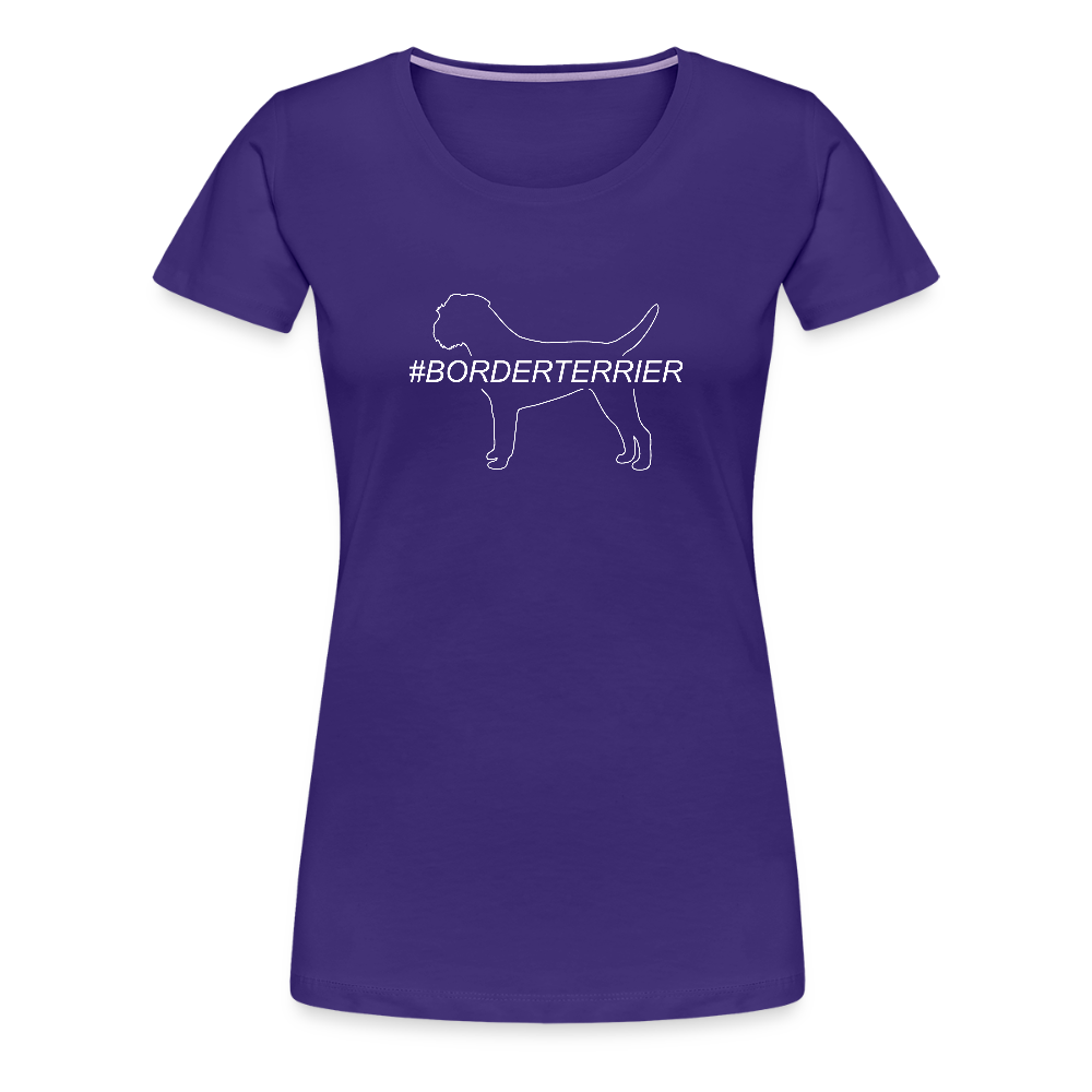 Women’s Premium T-Shirt - Border Terrier - Hashtag - Lila