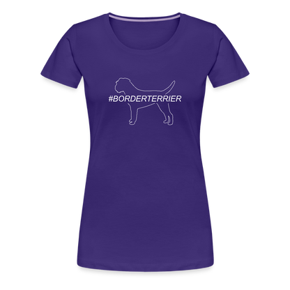 Women’s Premium T-Shirt - Border Terrier - Hashtag - Lila