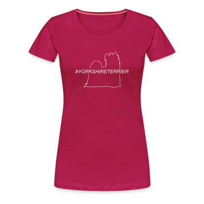 Women’s Premium T-Shirt - Yorkshire Terrier - Hashtag - dunkles Pink
