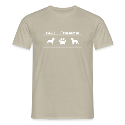 Bull Terrier-Schriftzug und Pfote | Männer T-Shirt - Sandbeige