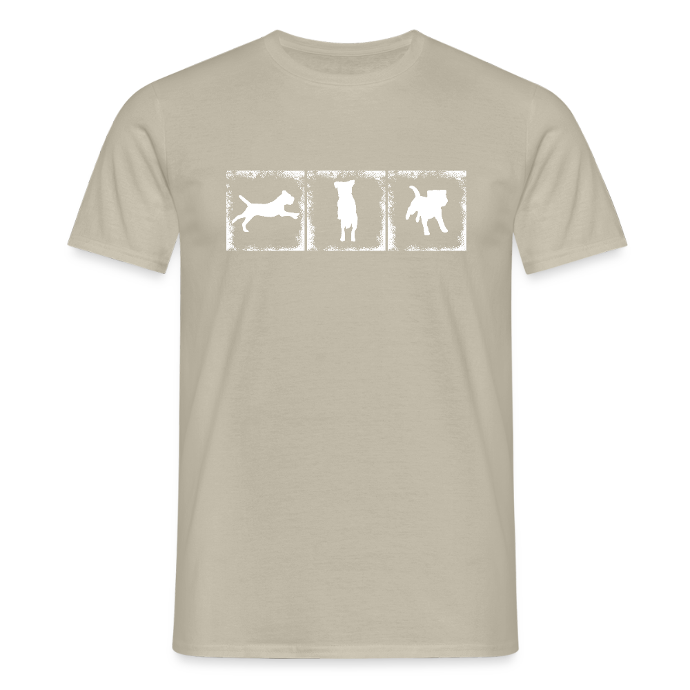 Border Terrier in action | Männer T-Shirt - Sandbeige
