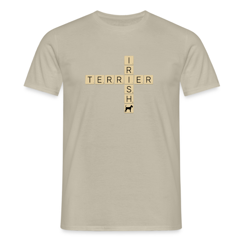 Irish Terrier - Scrabble | Männer T-Shirt - Sandbeige