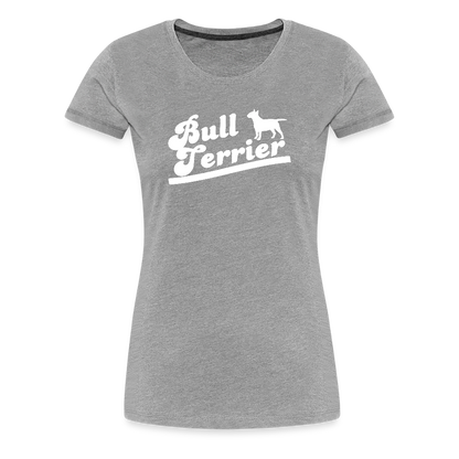 Women’s Premium T-Shirt - Bull Terrier-Schriftzug - Grau meliert