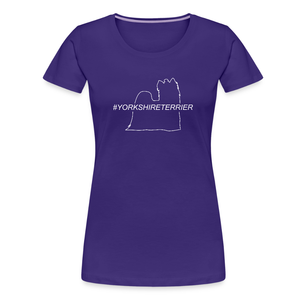 Women’s Premium T-Shirt - Yorkshire Terrier - Hashtag - Lila