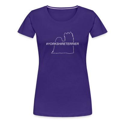 Women’s Premium T-Shirt - Yorkshire Terrier - Hashtag - Lila