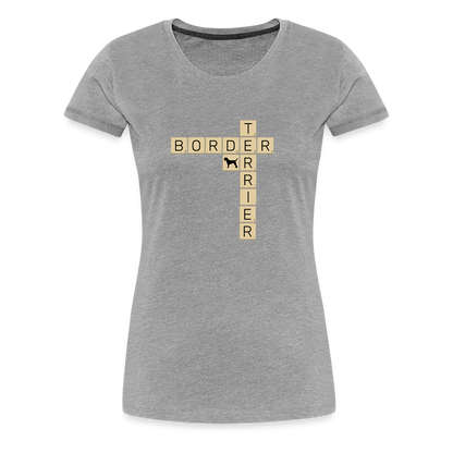 Border Terrier - Scrabble | Women’s Premium T-Shirt - Grau meliert