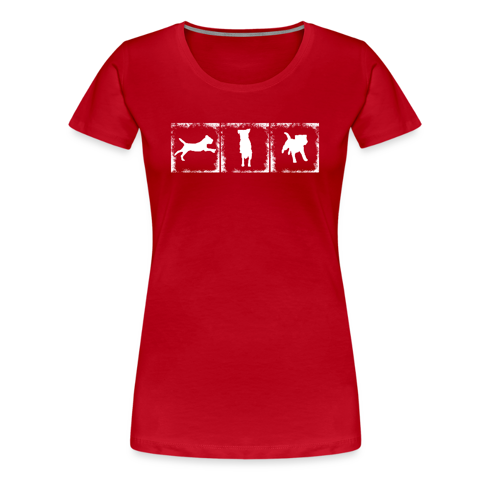 Women’s Premium T-Shirt - Border Terrier in action - Rot