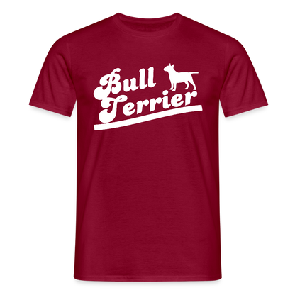 Bull Terrier-Schriftzug | Männer T-Shirt - Ziegelrot
