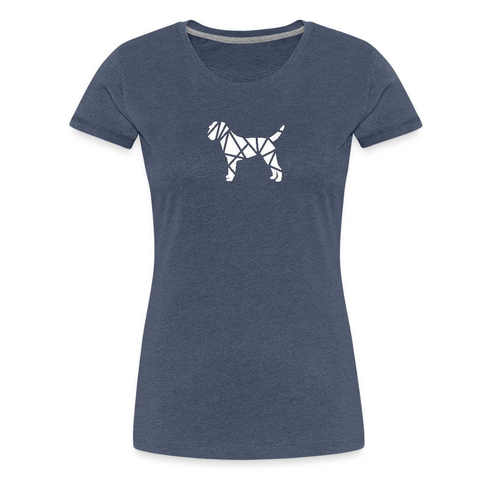 Women’s Premium T-Shirt - Border Terrier geometrisch - Blau meliert