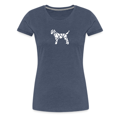 Women’s Premium T-Shirt - Border Terrier geometrisch - Blau meliert