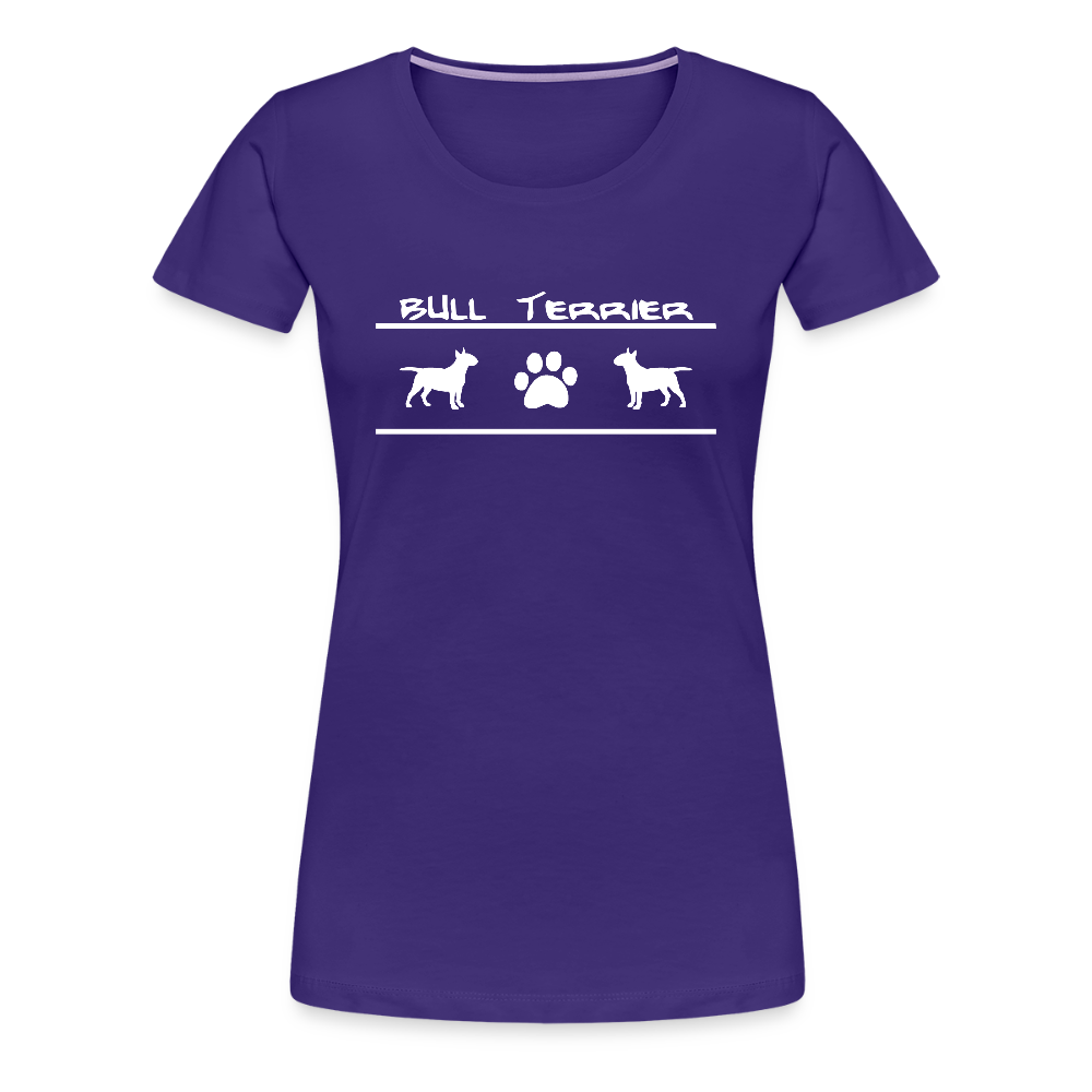 Women’s Premium T-Shirt - Bull Terrier-Schriftzug und Pfote - Lila