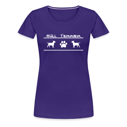 Women’s Premium T-Shirt - Bull Terrier-Schriftzug und Pfote - Lila