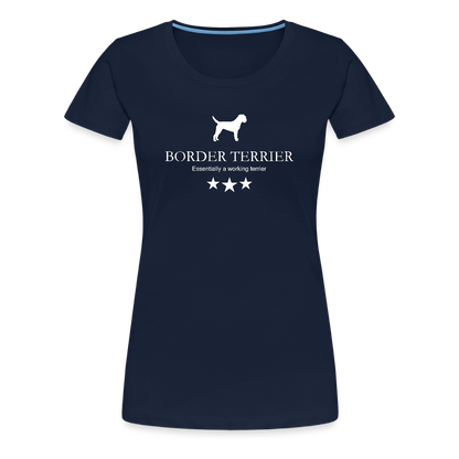 Women’s Premium T-Shirt - Border Terrier - Essentially a working terrier... - Navy