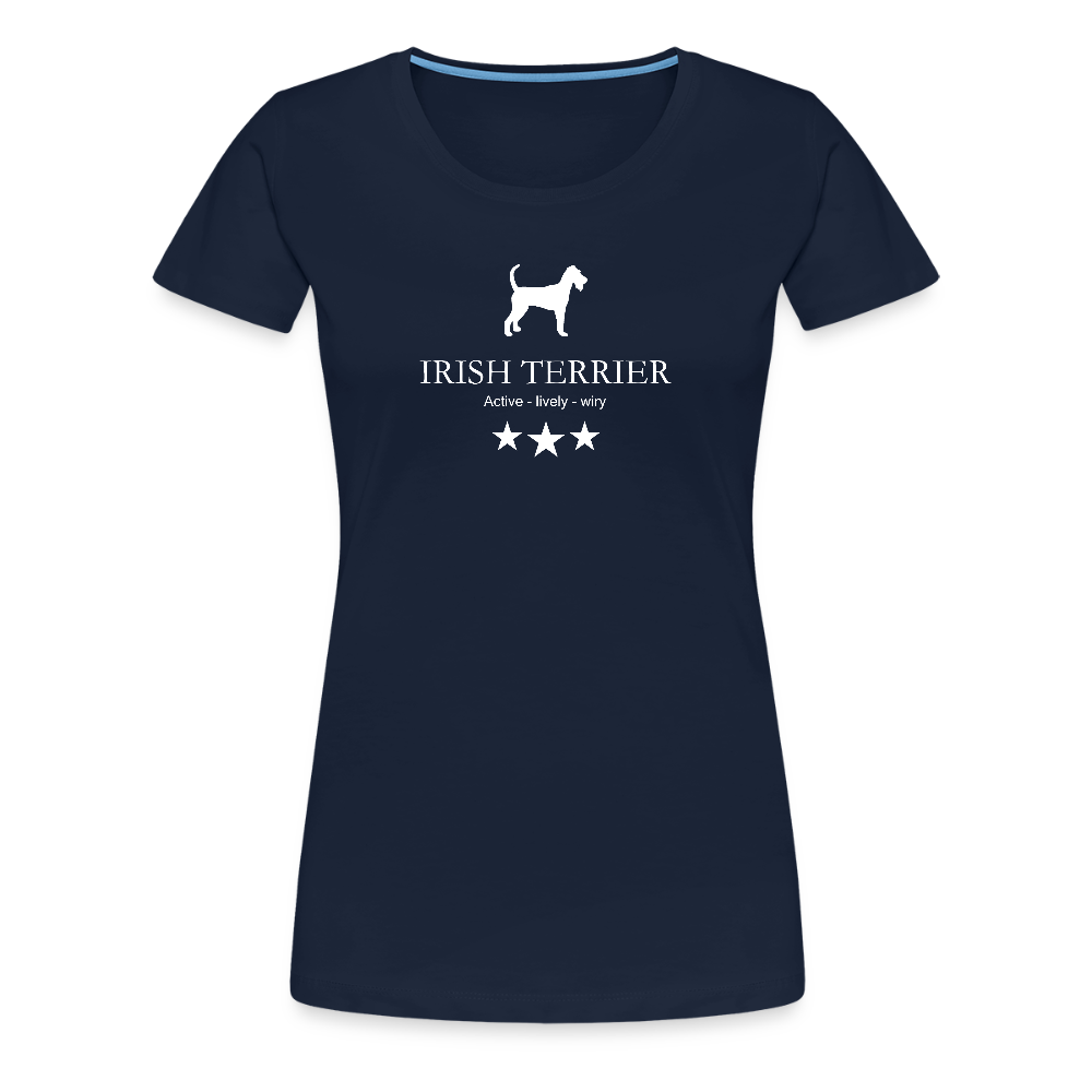 Women’s Premium T-Shirt - Irish Terrier - Active, lively, wiry... - Navy