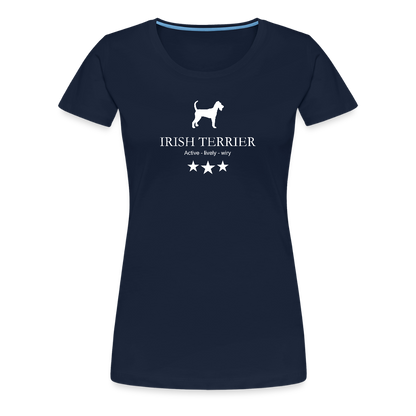 Women’s Premium T-Shirt - Irish Terrier - Active, lively, wiry... - Navy