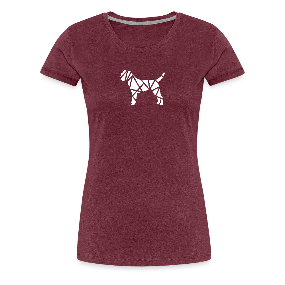 Women’s Premium T-Shirt - Border Terrier geometrisch - Bordeauxrot meliert